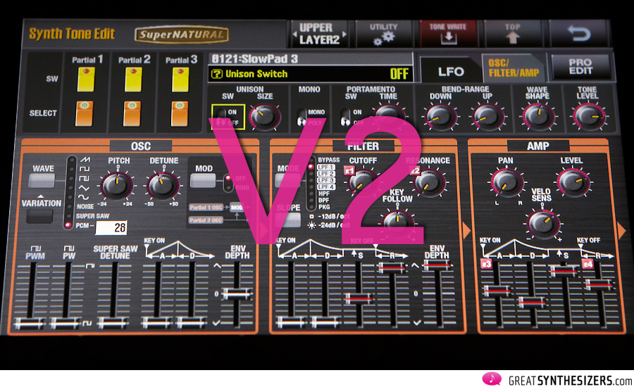 Roland Jupiter-80 V2 - drei neue Low Pass Filter